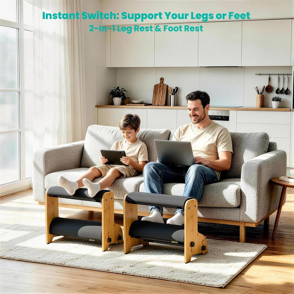YEASHEIN 2-Tier Adjustable Office Foot Rest Under Desk at Work, 8 Positions