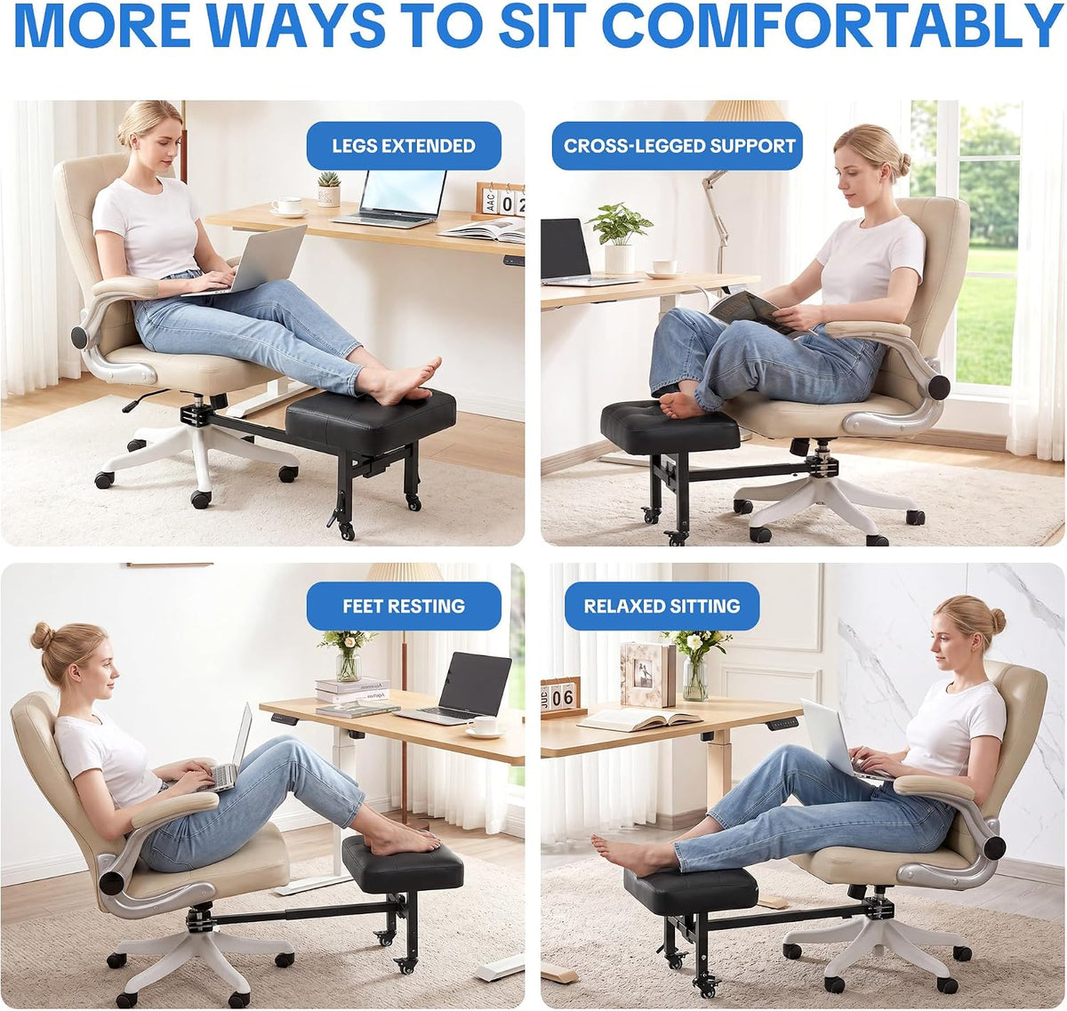 BALAPET Office Chair Footrest Attachment, Adjustable Height & Distance