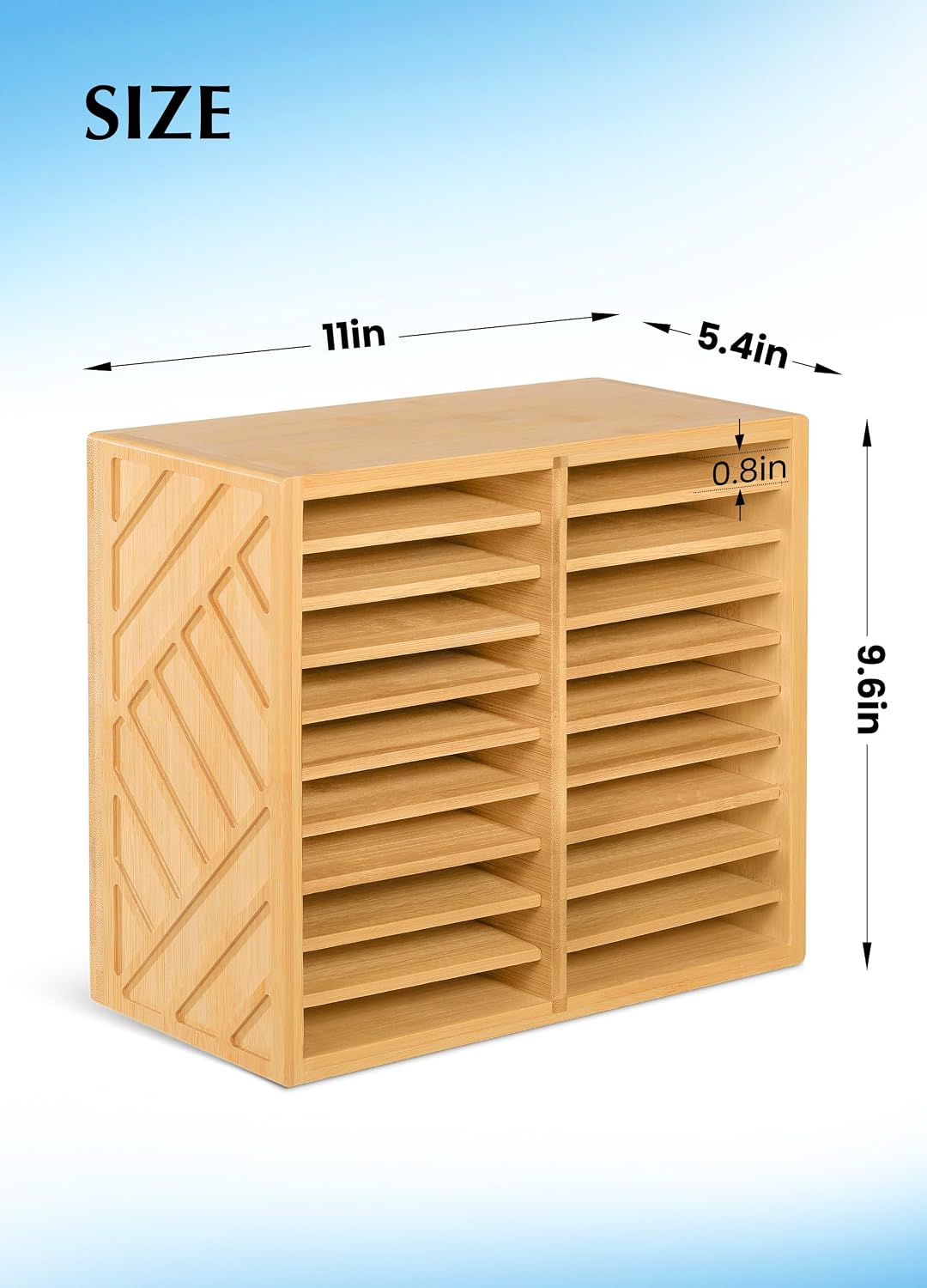 Bamboo Marker Organizer for Desk, Marker Storage Organizer for 140 Markers,Pe...