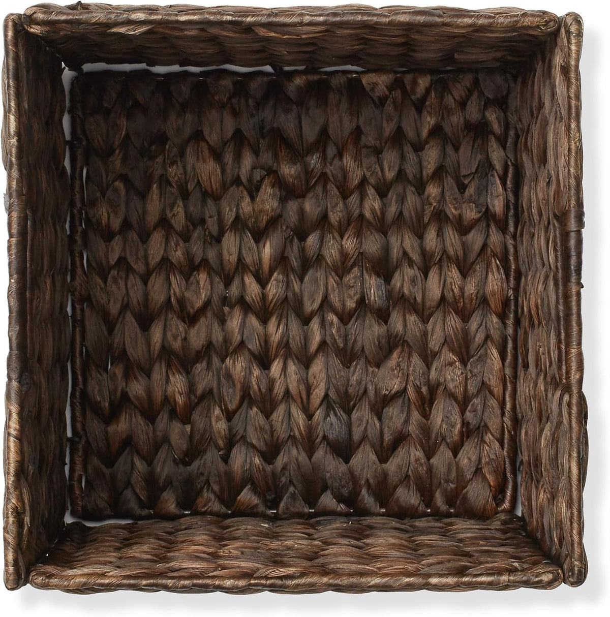 Casafield 10.5" x 10.5" Water Hyacinth Storage Baskets, Espresso - ...