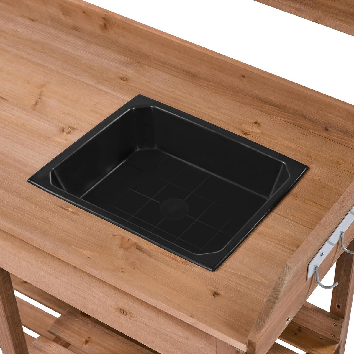Yaheetech Potting Bench with Sink & Drawer, Outdoor Gardening Table, Brown