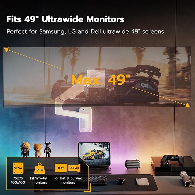 ARES WING Wall Mount Monitor Arm