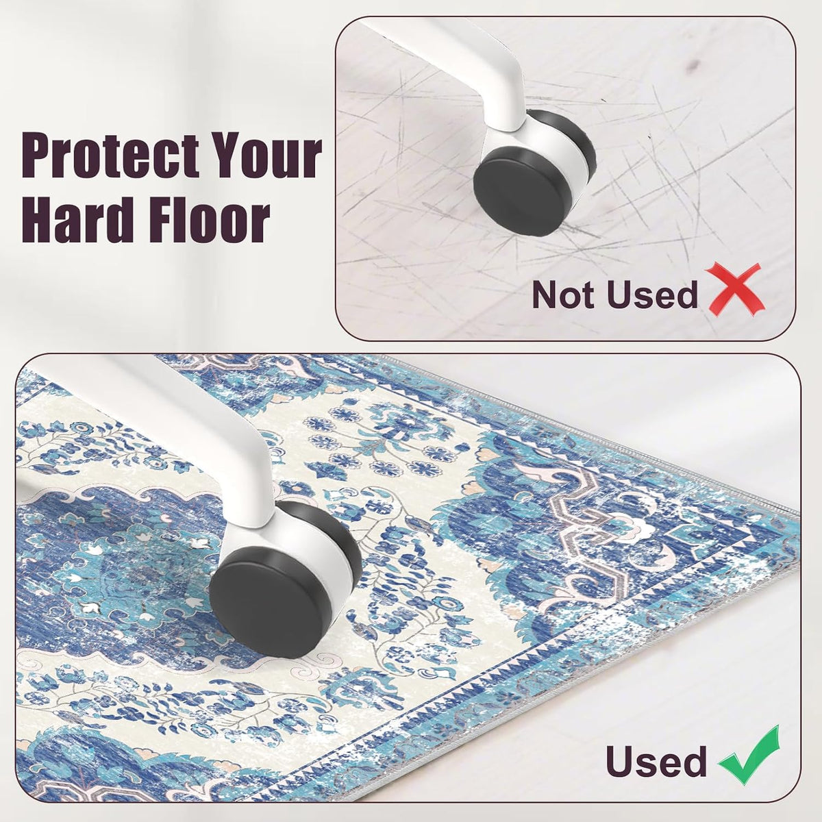 Chair Mat for Hardwood Floor, Office Floor Mat Rolling Under Desk Mat, Comput...