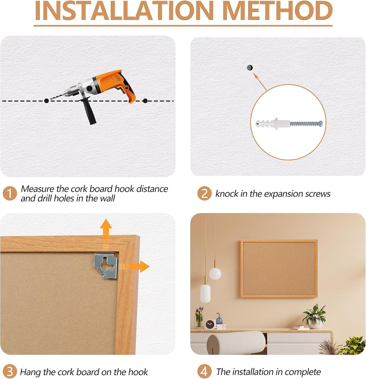 Cork Board Bulletin Board 20 x 30, Wood Framed Corkboard for Wall