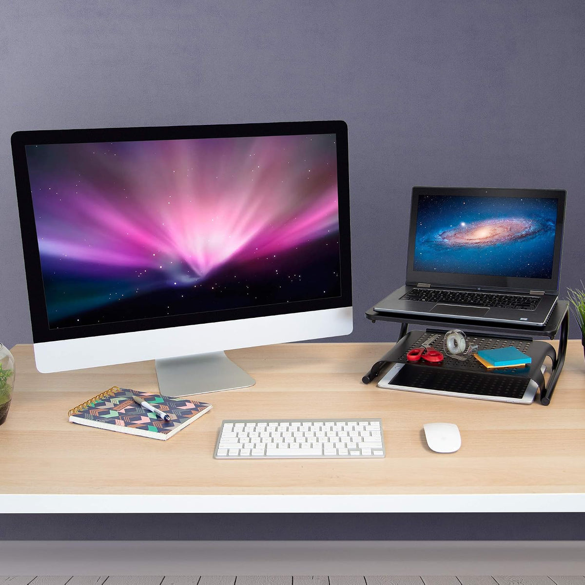 Mount-It! 2 Tier Desk Organizer Riser | Computer Monitor Stand with Keyboard ...