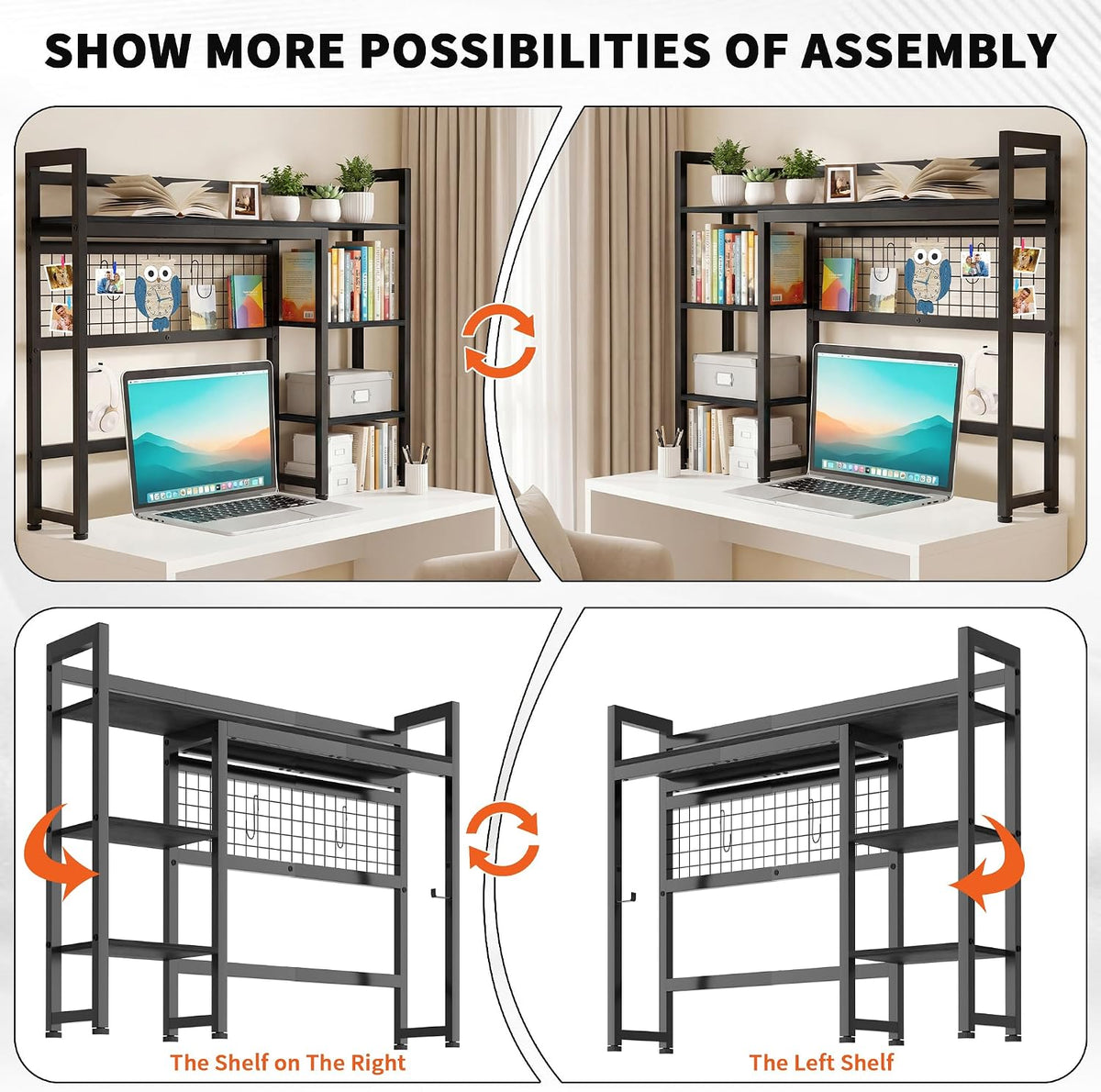 IBVIVIC Desktop Shelf, 38.5'' Desktop Organizer Shelf for Computer Mo...