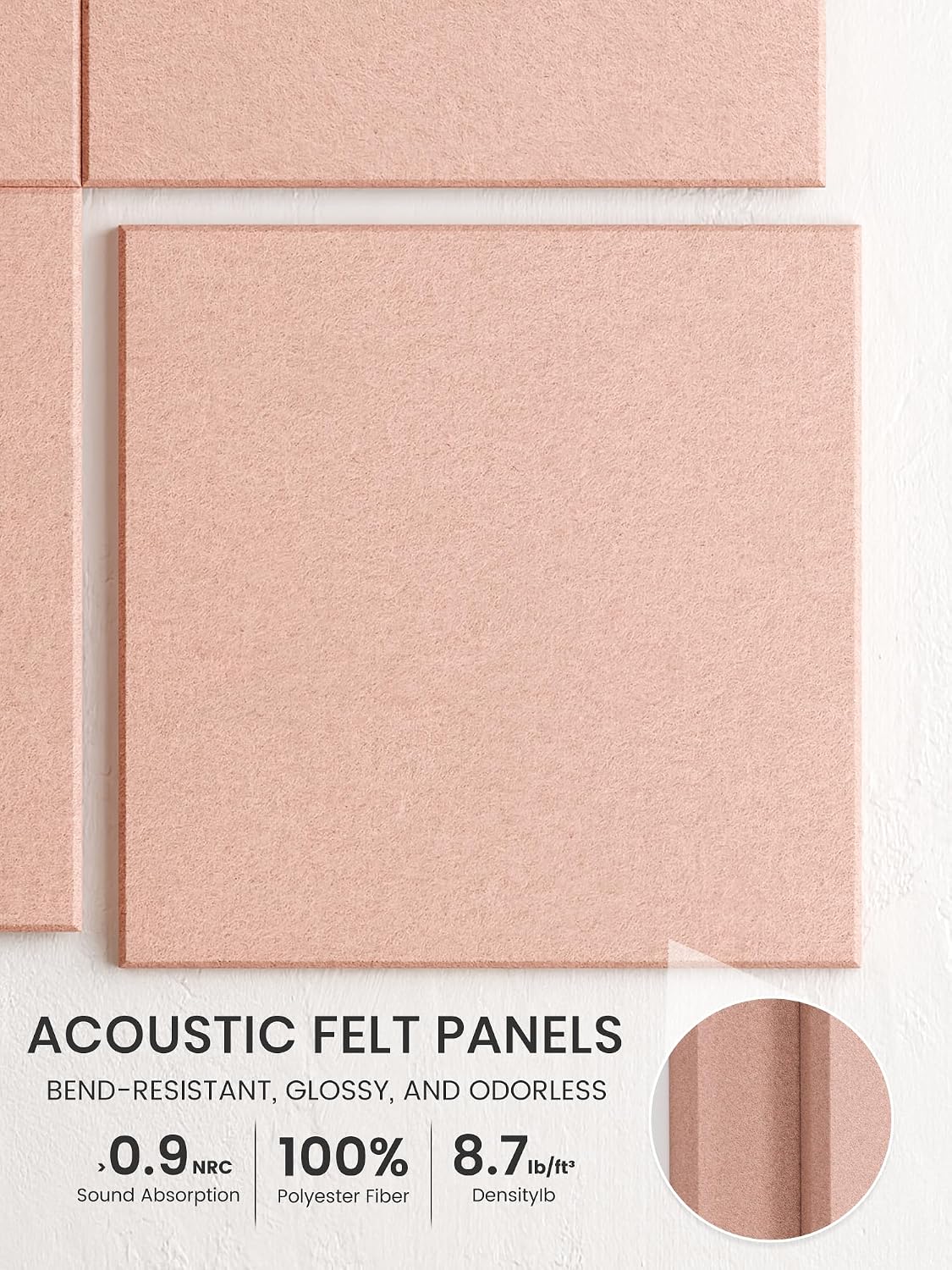 Bumusty 48" x 36" Large Cork Board Alternative, Pink