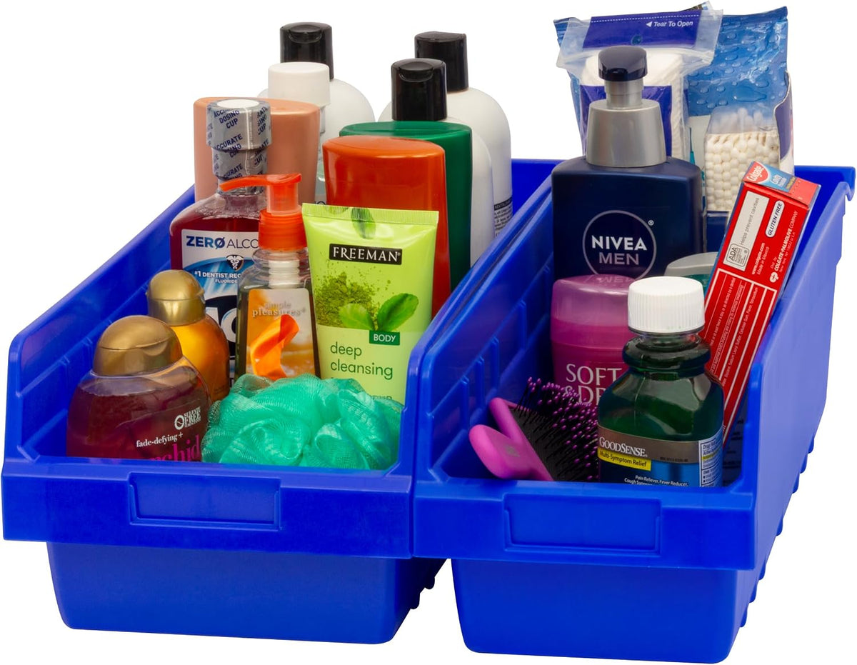 Akro-Mils 30088 Plastic Nesting ShelfMax Storage Bin Box, 18x8x6-Inch, Blue (...