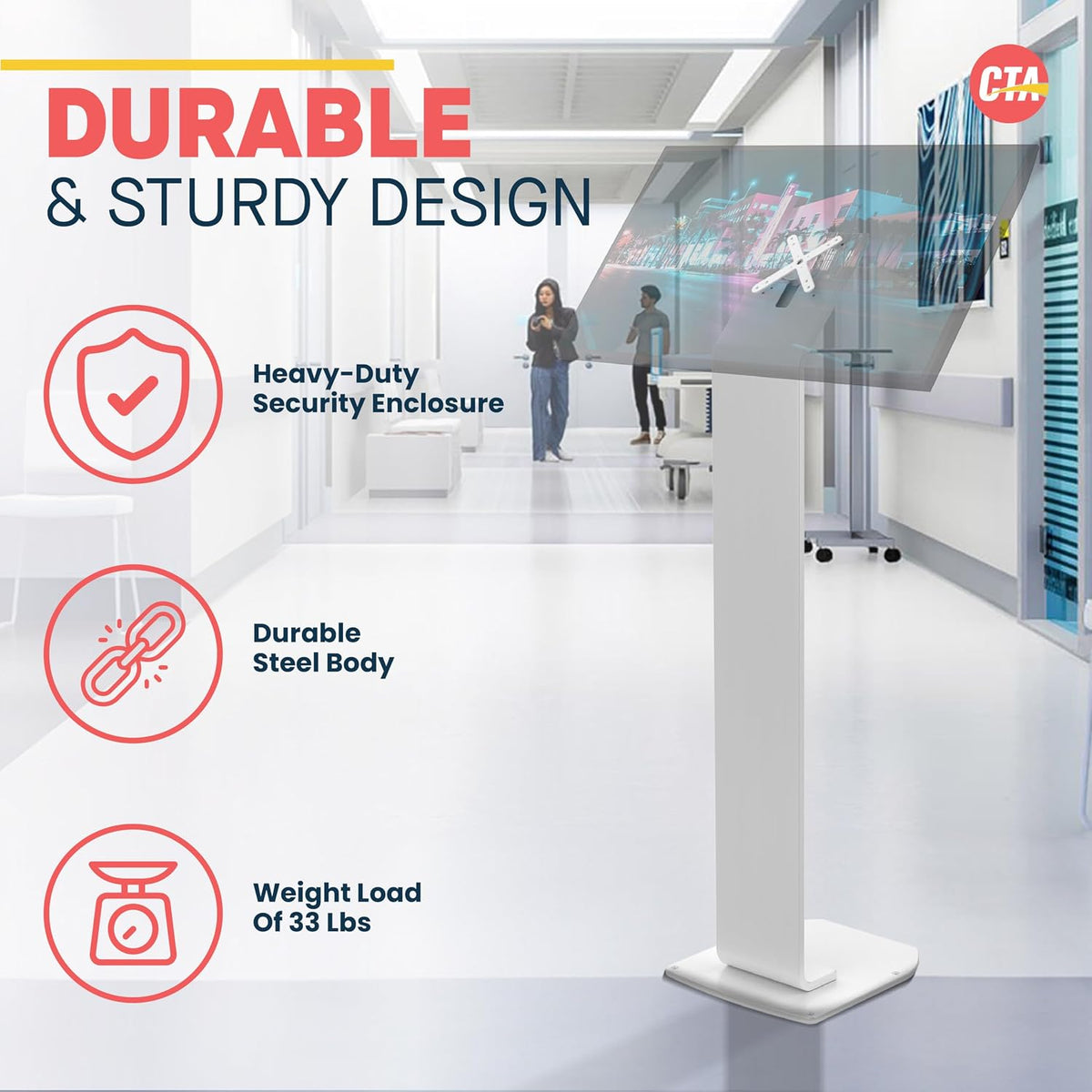 Floor Stand Kiosk - CTA Heavy-Duty VESA Compatible Floor Stand with Interior ...