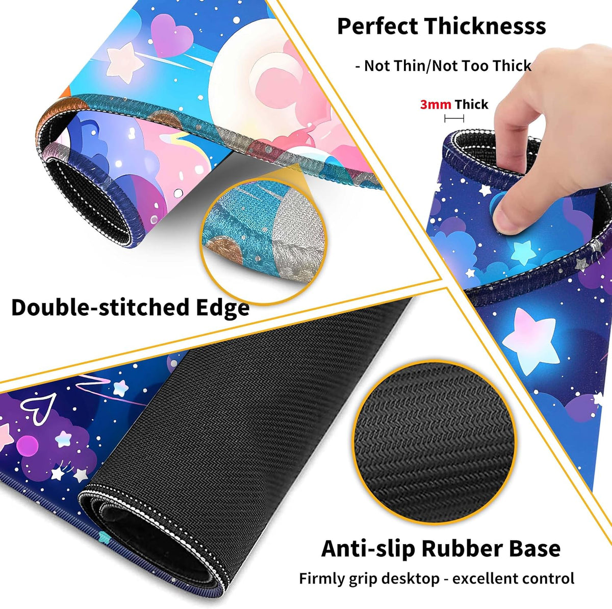 Large Mouse Pad Set 35.4 x 15.7 with Keyboard Wrist Rest, Wrist Support, and ...