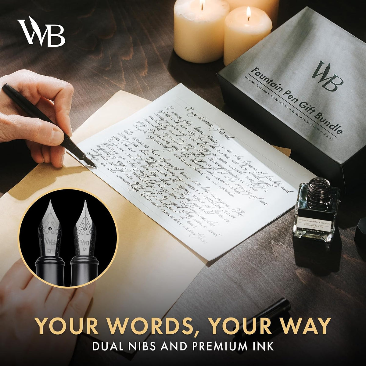 Wordsworth & Black Fountain Pen Gift Set, Medium & Extra Fine Nib,All...