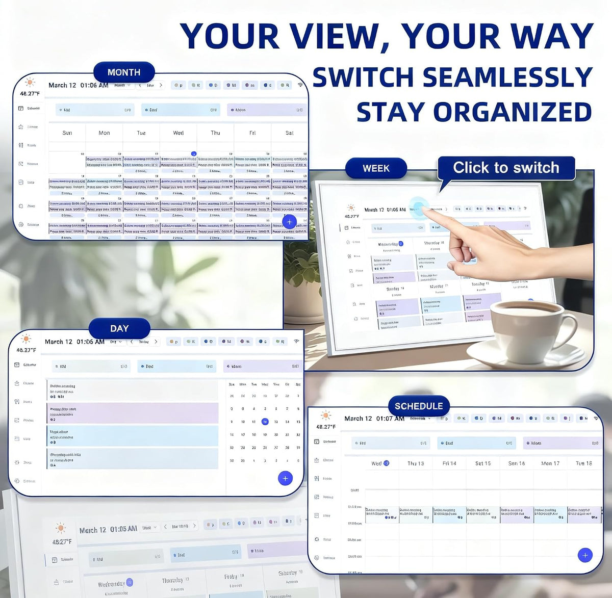 10.1" Digital Calendar – Chore Rewards, Meal Planner & Photo Frame