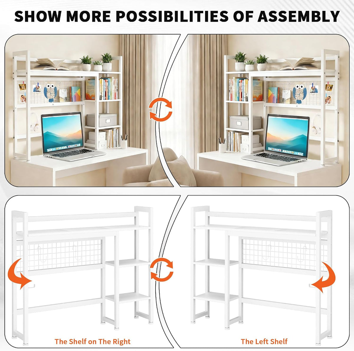 IBVIVIC Desktop Shelf, 38.5'' Desktop Organizer Shelf for Computer Mo...