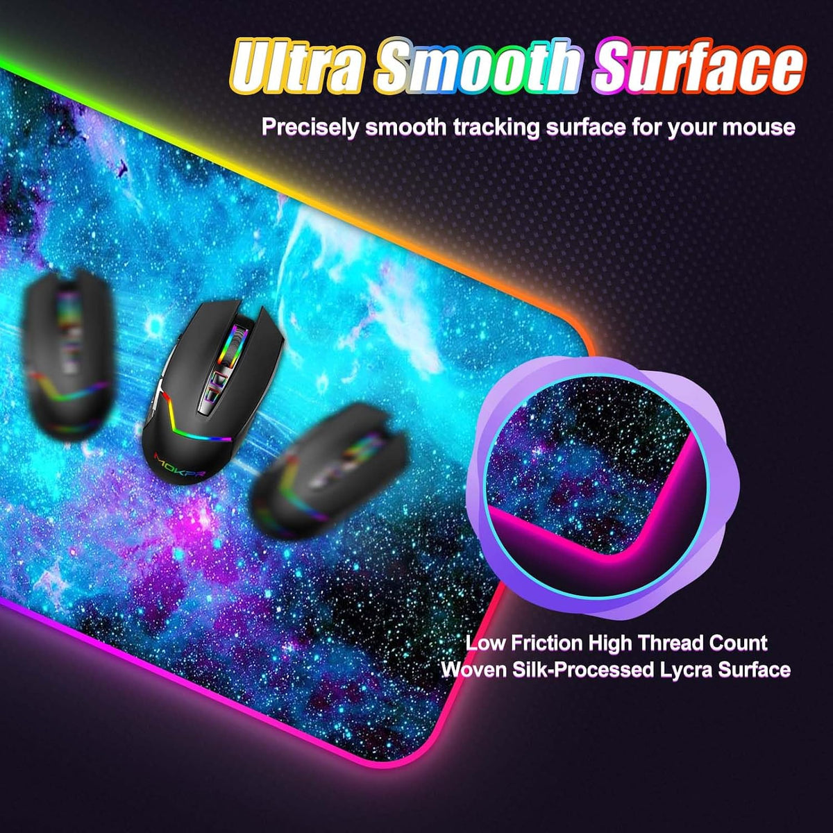 ToLuLu Wireless Charging RGB Gaming Mouse Pad,15W LED 30W Charger Mouse Mat