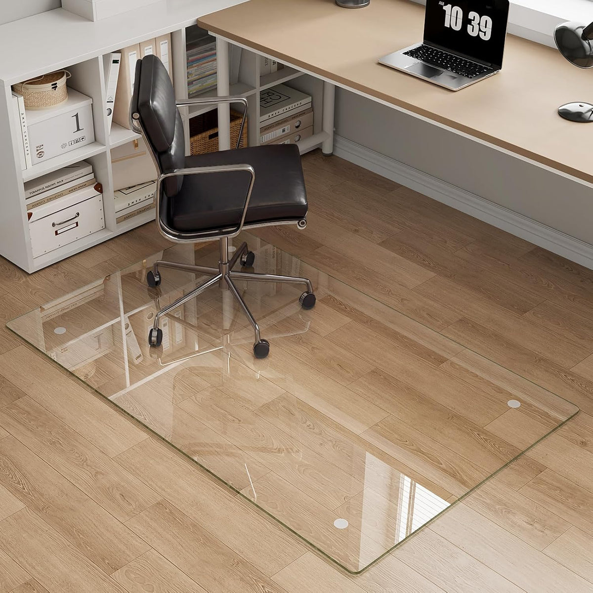 Tempered Glass Chair Mat for Carpet, 30"x48" Clear Floor Mat