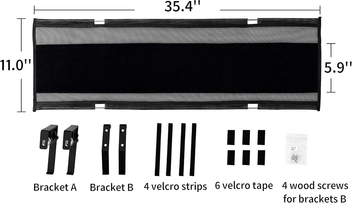 Under Desk 35 Inch Mesh Fabric Cable Management Tray, Power Cable Holder, Cor...