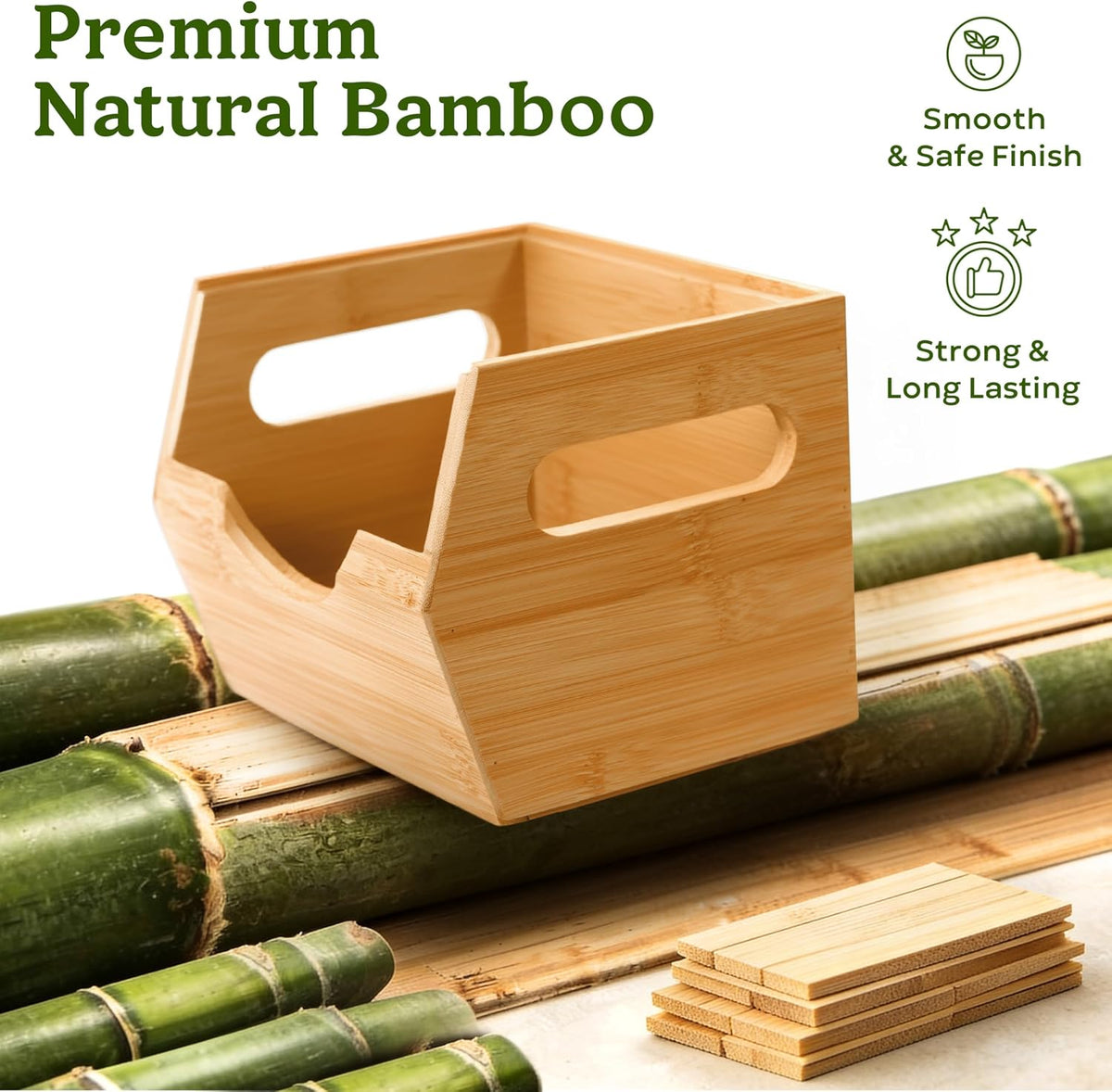 HOMESTEAD 3-Tier Bamboo Pantry Storage Bins – Stackable Potato & Onion St...