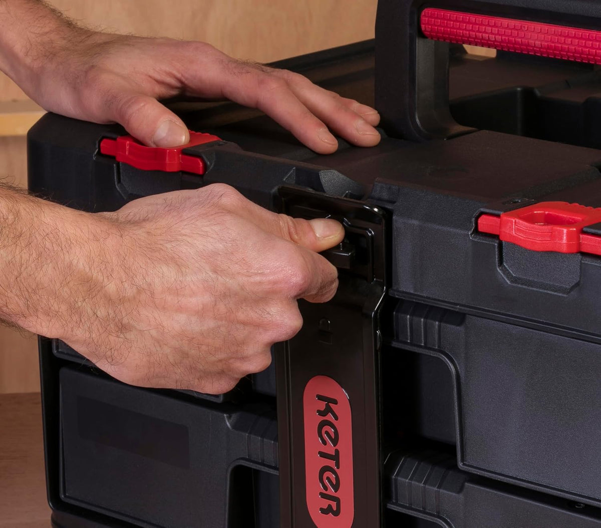Keter Stack & Roll Heavy Duty 2 Drawer DIY Tool storage Unit Black 253384