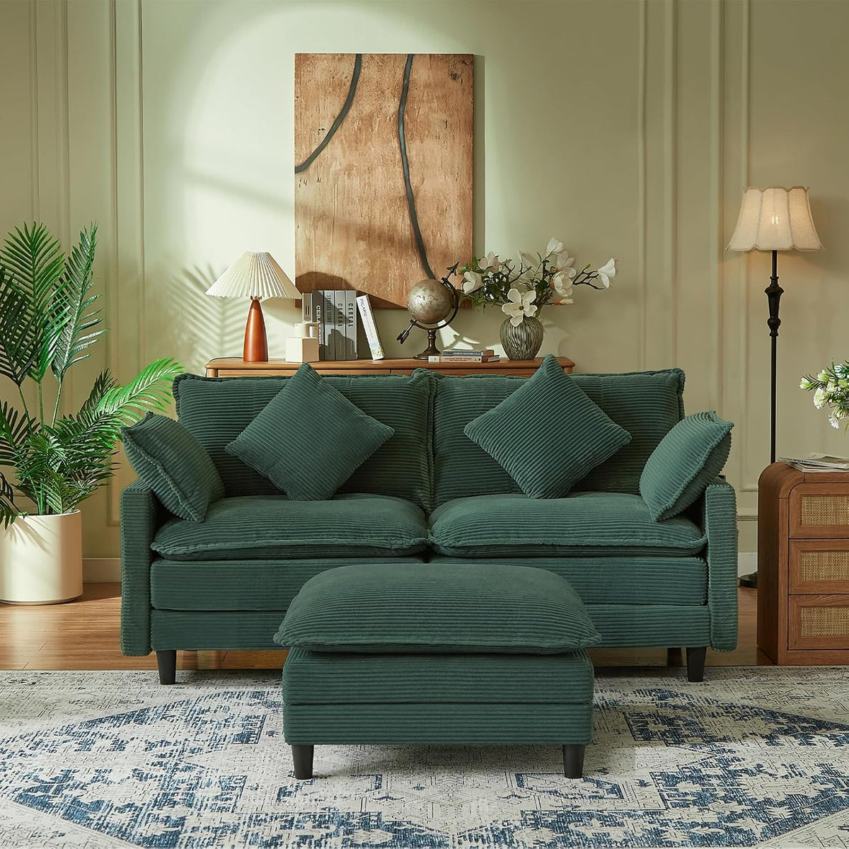 Match Ottoman Only for Cloud Modular Sectional Couch Sectional, Corduroy Foot...