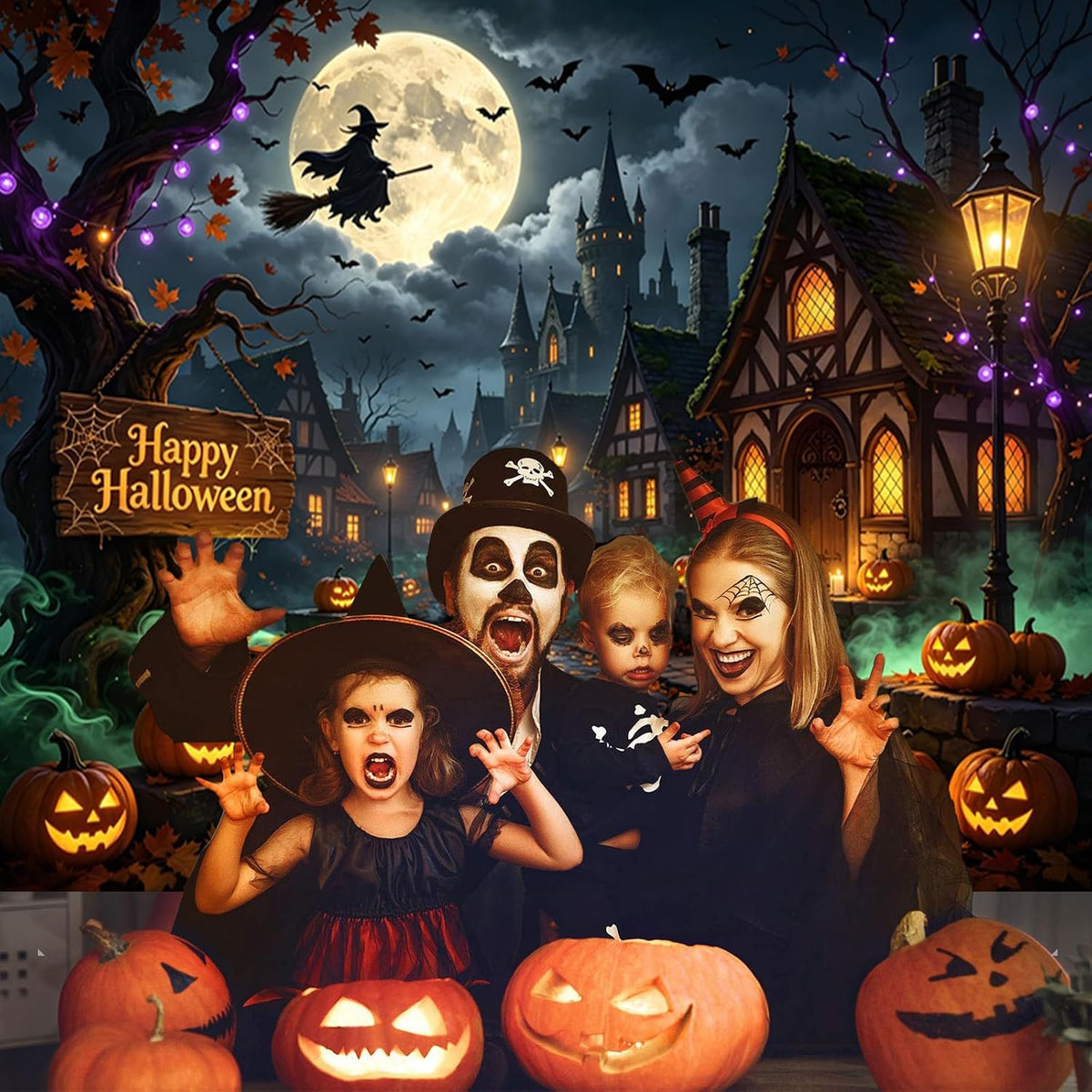 20x10ft Halloween Backdrop Haunted House Halloween Backdrop for Photography