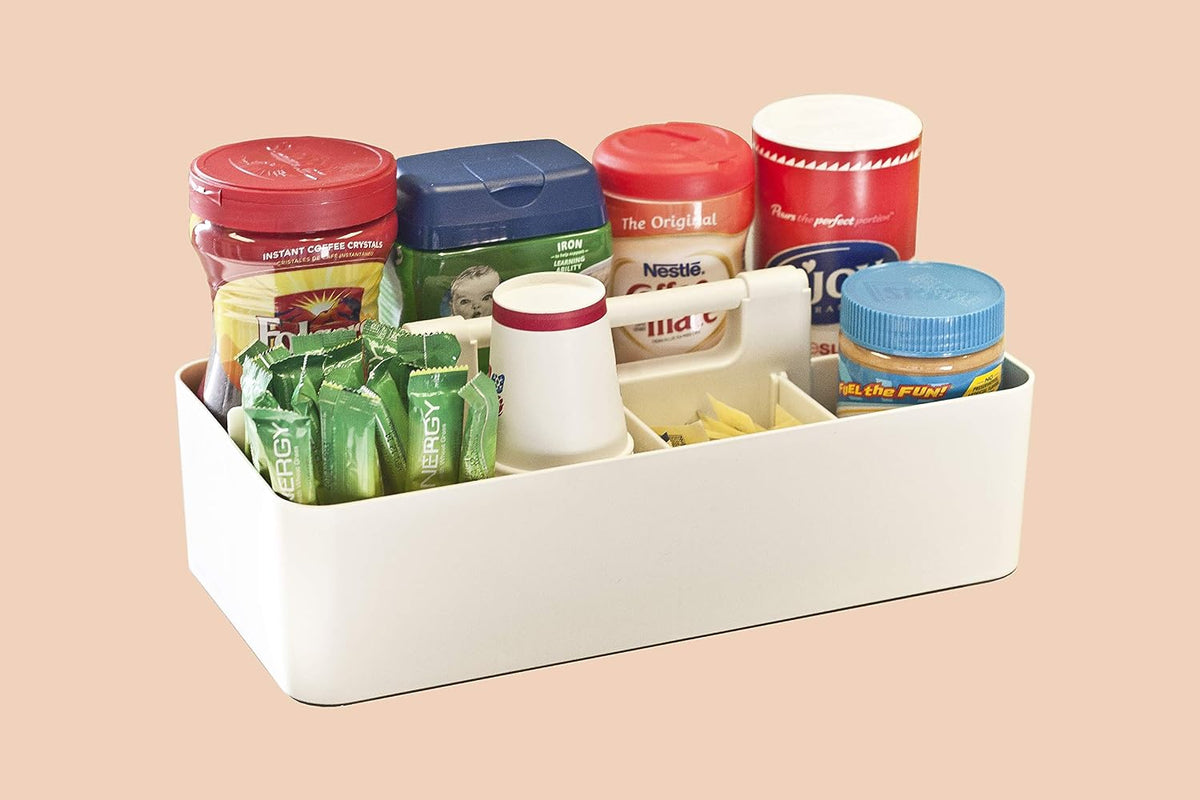 Portable Caddy Organizer - Stackable Plastic Caddy with Handle | Desk, Makeup...
