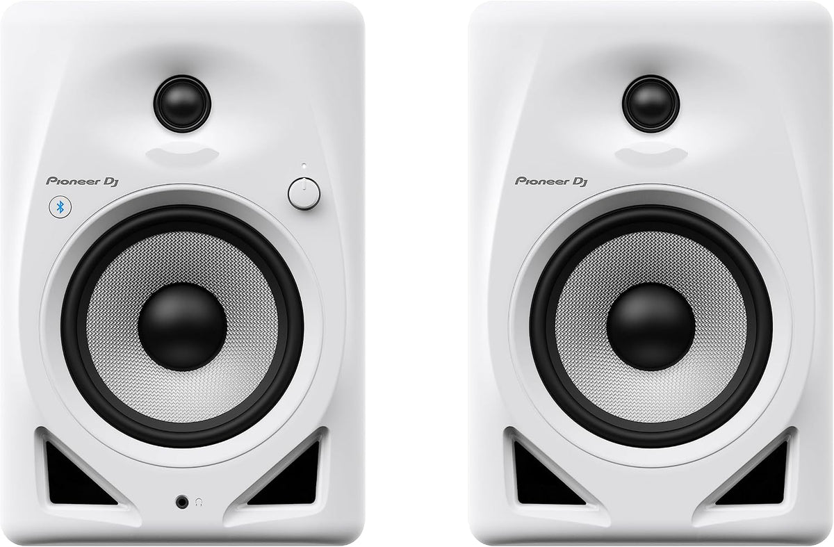 Pioneer DJ DM-50D-BT 5-inch Active Monitors, Bluetooth, White, Pair