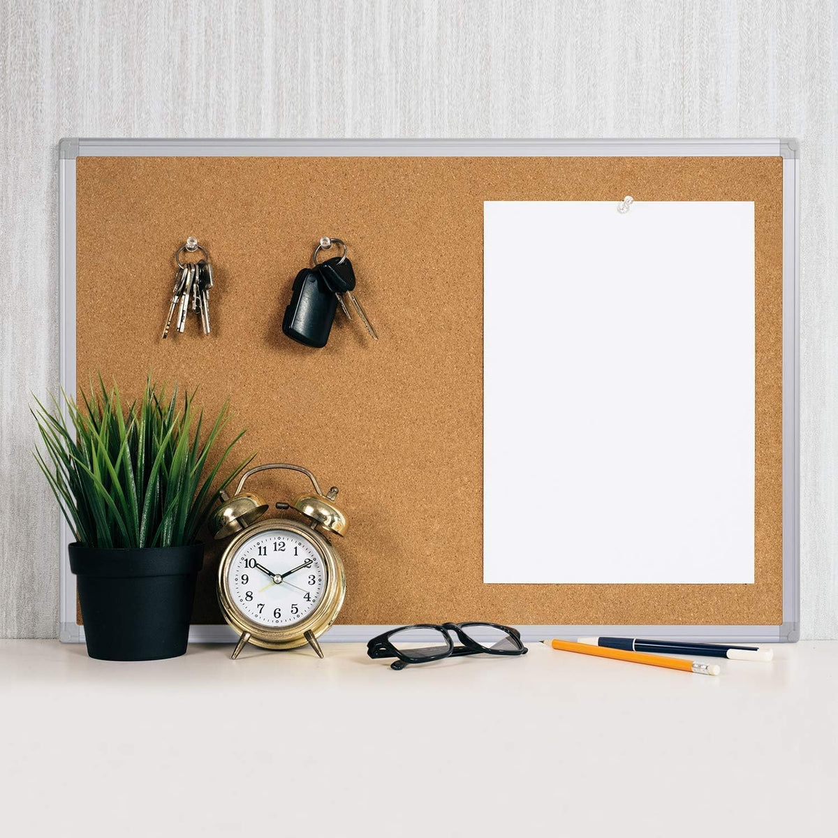 2-Pack Cork Board Bulletin Board 24 x 18, Silver Aluminium Framed Corkboard, ...