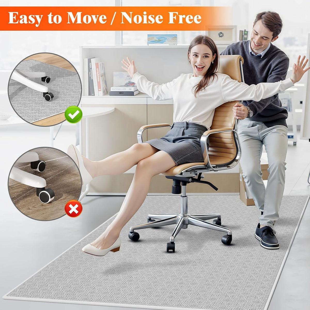 KMAT Office Chair Mat, 46x60in Heavy Duty Hardwood/Tile Floor Protector, Comp...