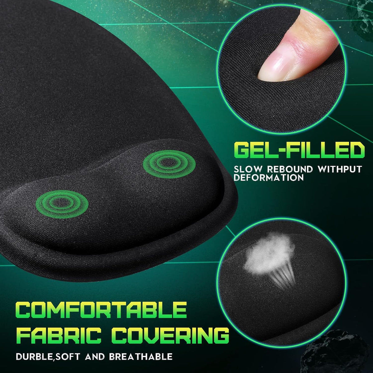 20 Pieces Ergonomic Mouse Pad with Wrist Support Gel Mouse Pad with Wrist Res...