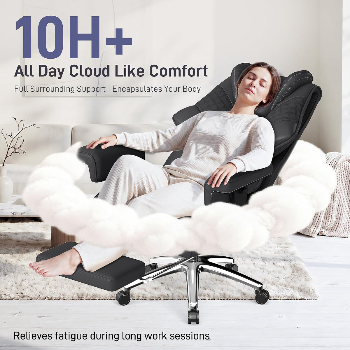 Big and Tall Executive Office Chair, 400 LBS, Footrest, Lumbar Support