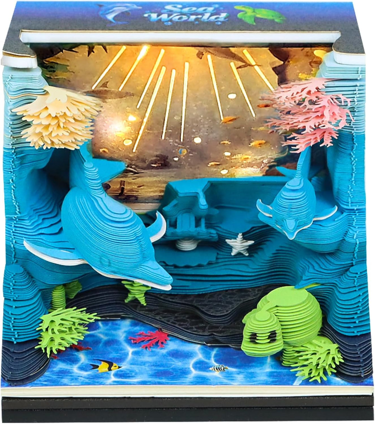 3D Time Piece Calendar, 2027 Desk Calendar With LED Light, 3d Tree Memo Pad C...