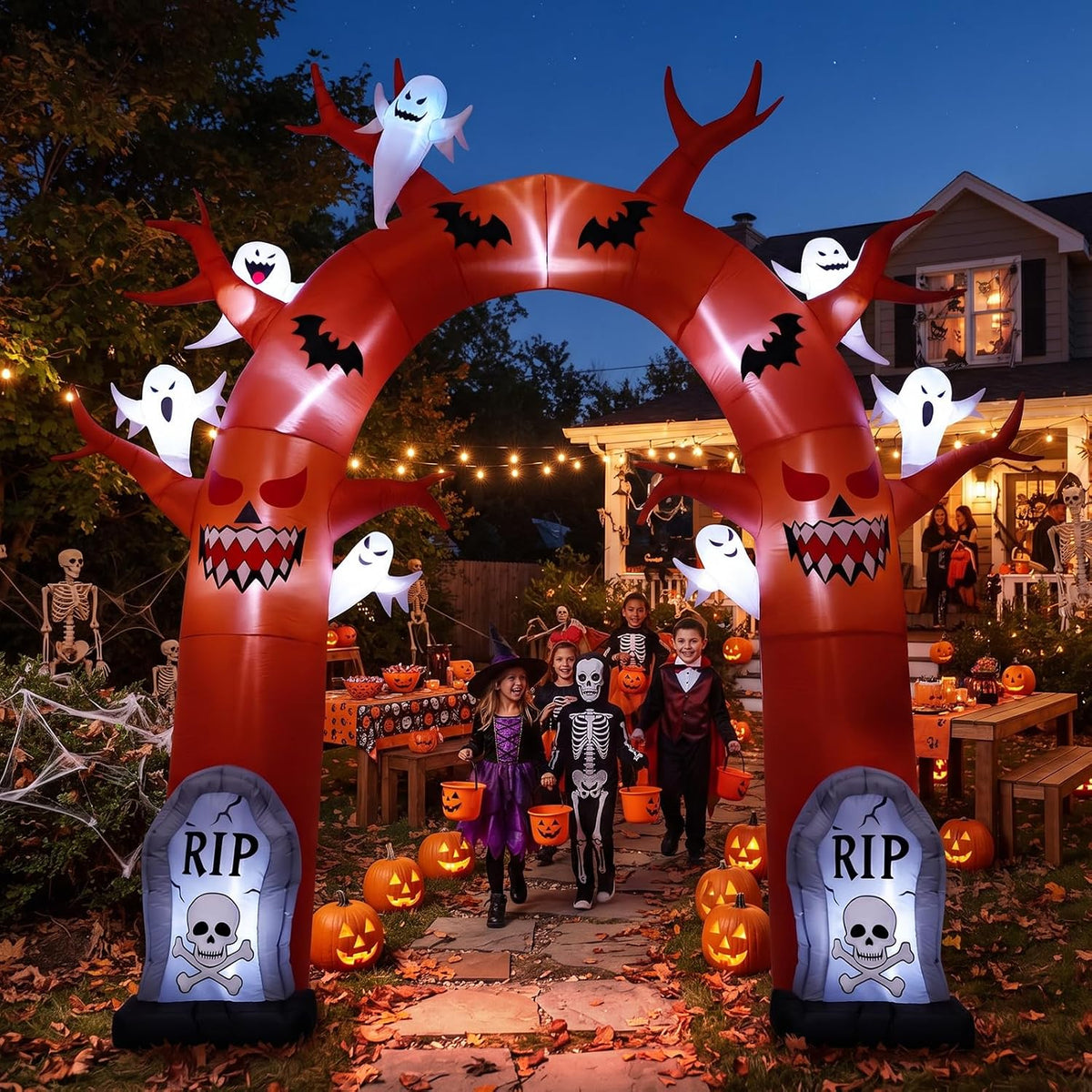 10FT Halloween Inflatable Archway Outdoor Decorations, Giant Blow Ups Arch