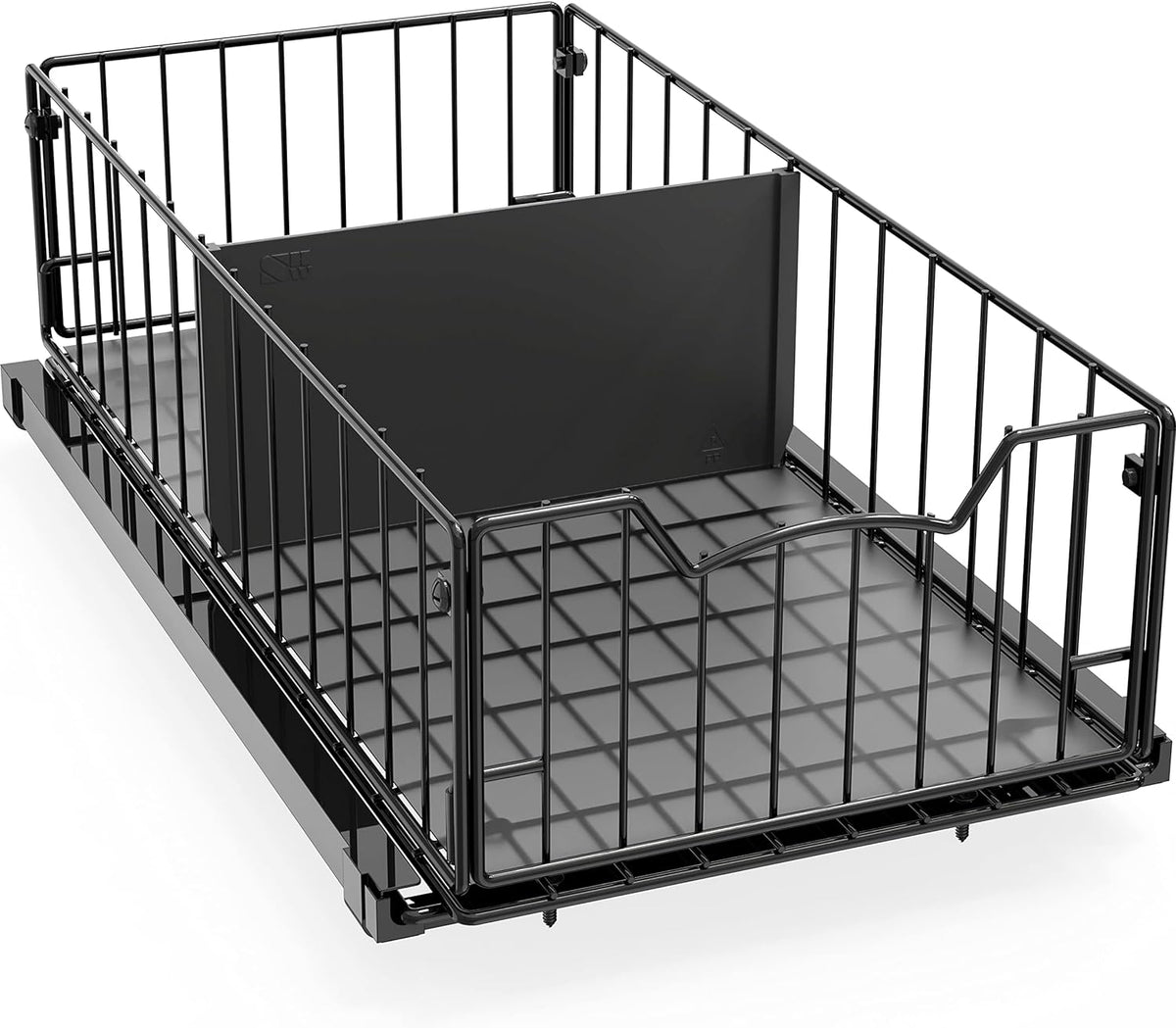 Simple Houseware Pull-Out Cabinet Sliding Basket, 17.2Dx9.7Wx5H, Black