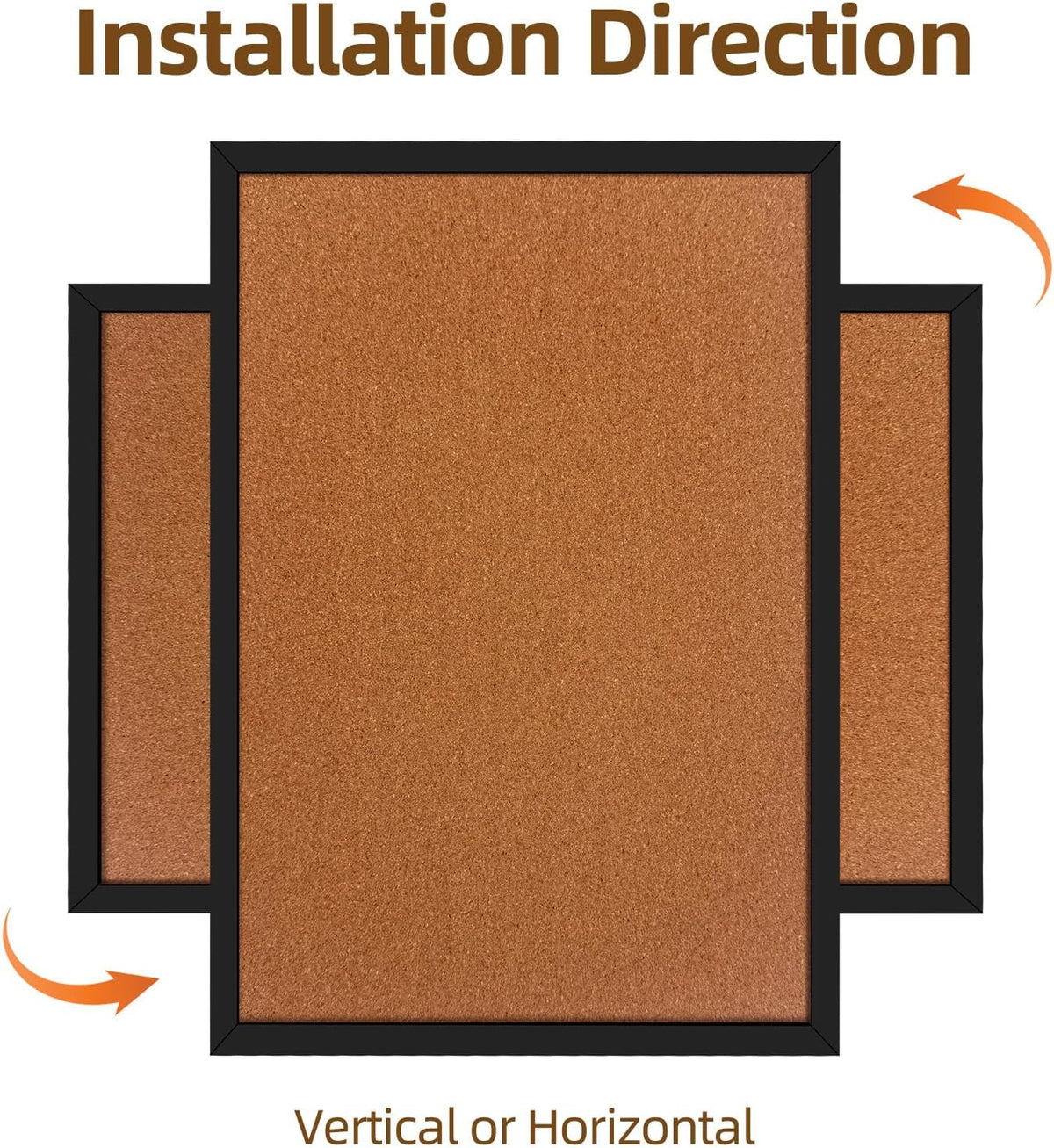 24" x 36" Cork Board Bulletin Board, Black Framed Corkboard, Oak Fr...