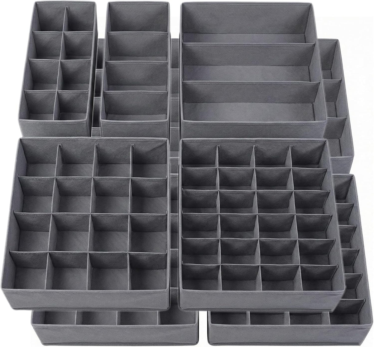 SUREMAX 10-Pack Underwear Organizer for Clothing Underwear, Sock, Bra, Grey