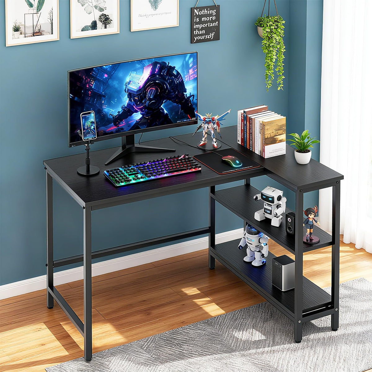 FDW L-Shaped Gaming Desk 39 Inch Computer Desk Corner Desks with Reversible S...