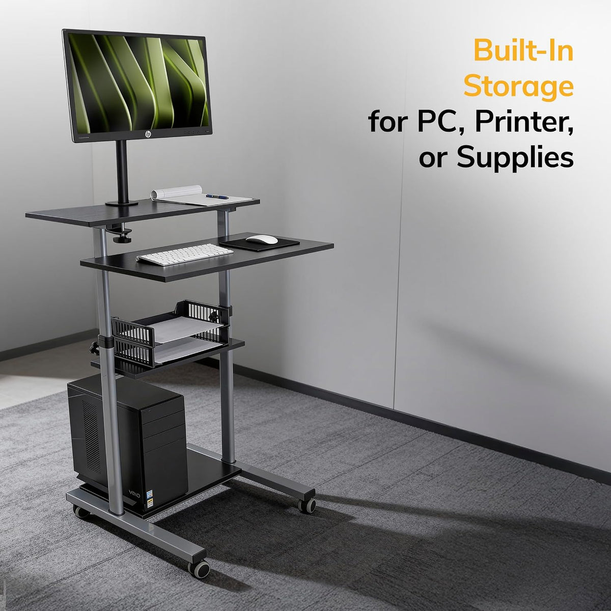Mount-It! Mobile Computer Cart with Monitor Mount for Screen up to 32", ...