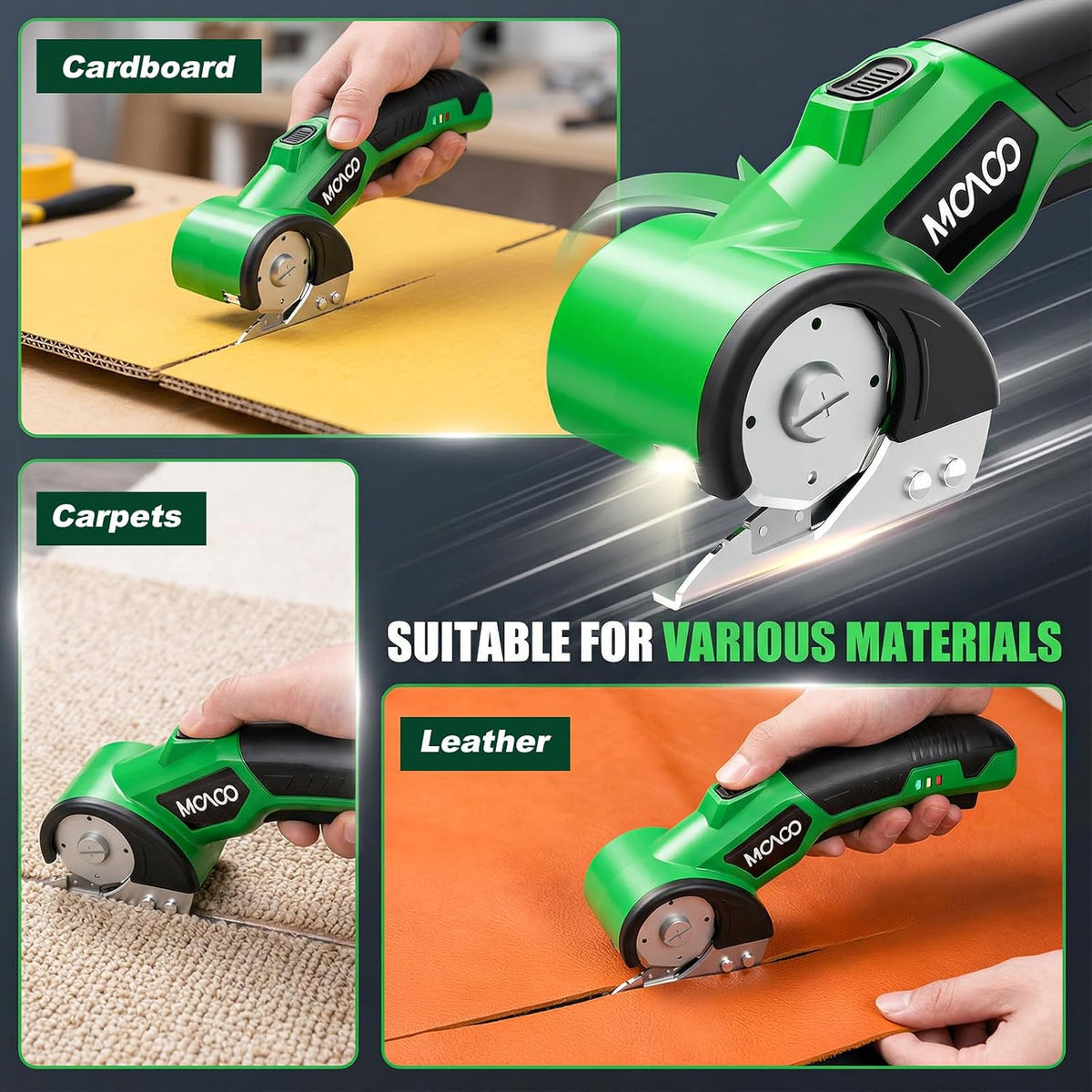 Cordless Electric Scissors, 4V Electric Cardboard Cutter with 2 Blades
