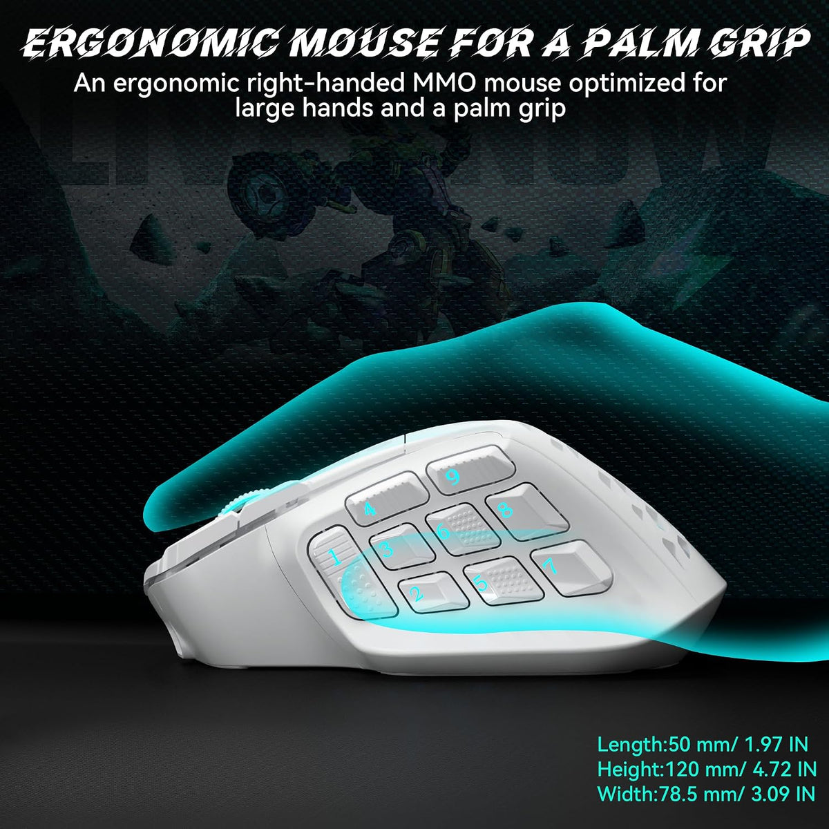 SM809 Pro Tri-Mode MMO Gaming Mouse, 16 Custom Buttons & 24000 DPI