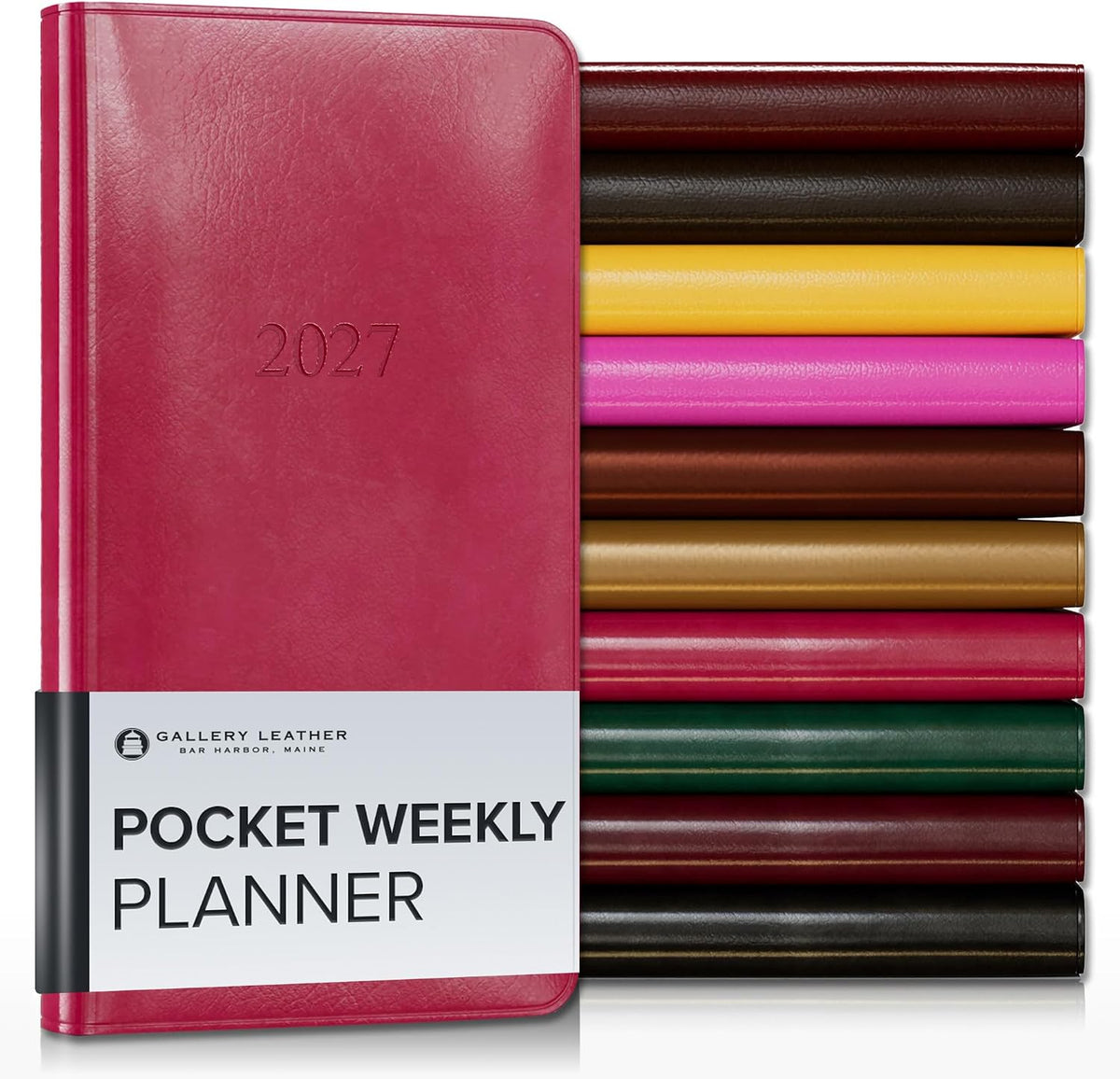 Gallery Leather Pocket Weekly Planner 2026-2027 Acadia Wild Rose