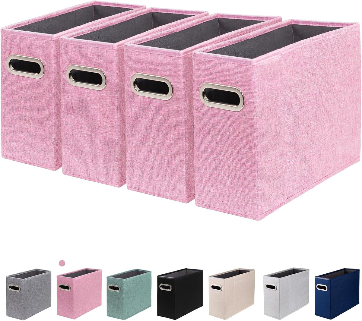 4 Packs Letter Size File Organizer, File Folders Organizer, Fabric Storage Bo...