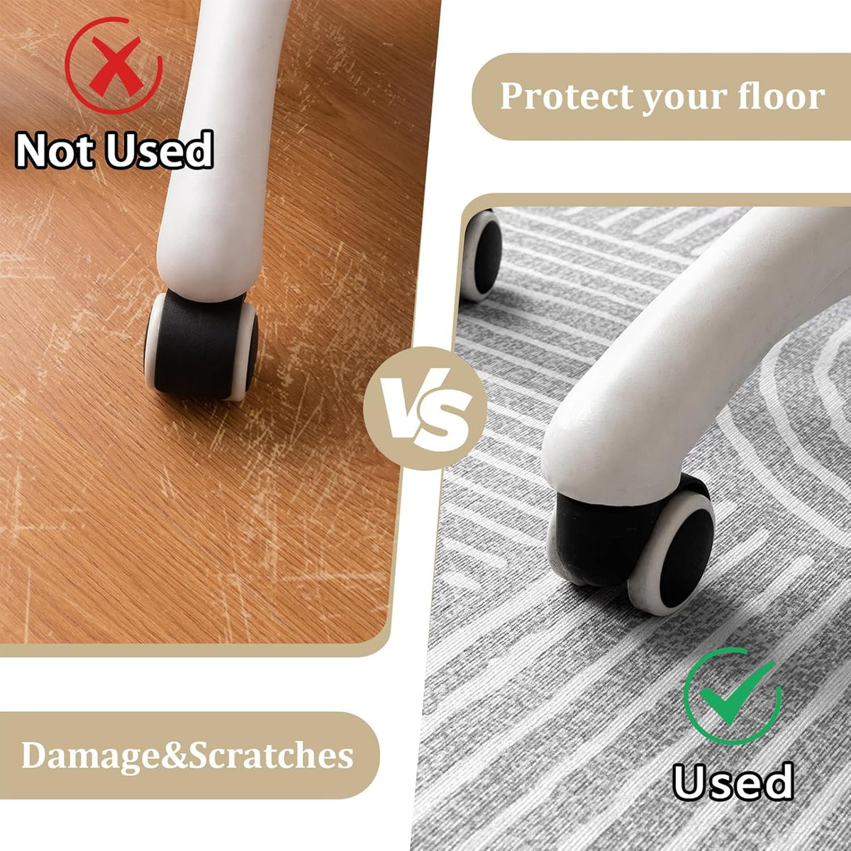 Office Chair Mat for Hardwood Floor, 60"x45" Easy Glide Computer De...