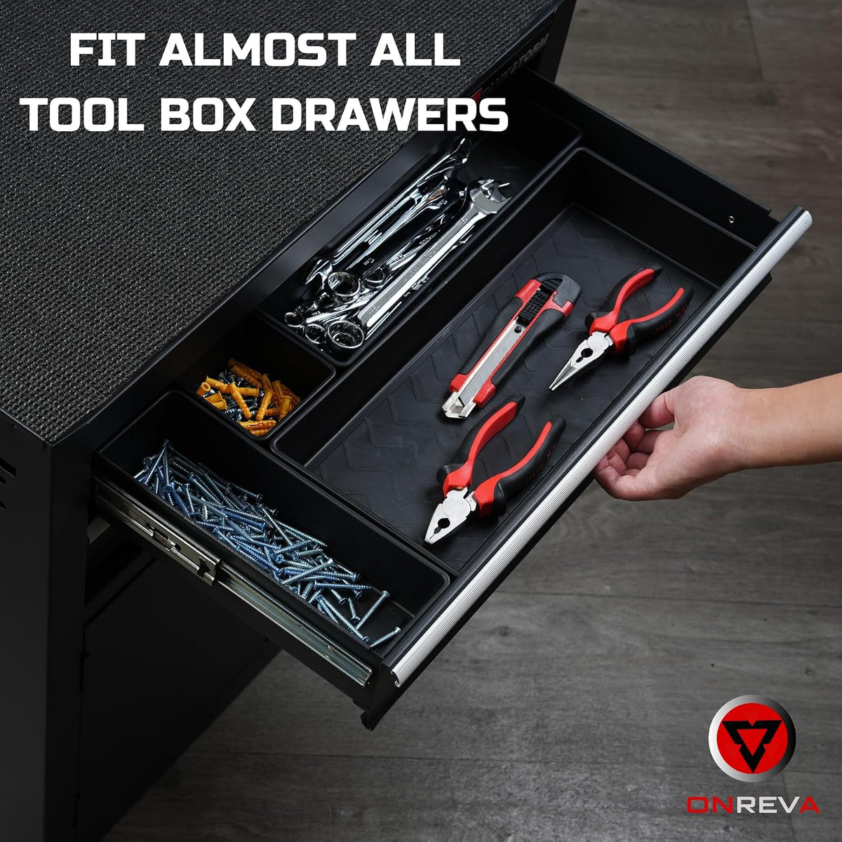 ONREVA Tool Box Organizer Tray Divider Set, Extra Large Toolbox Trays, Tool B...