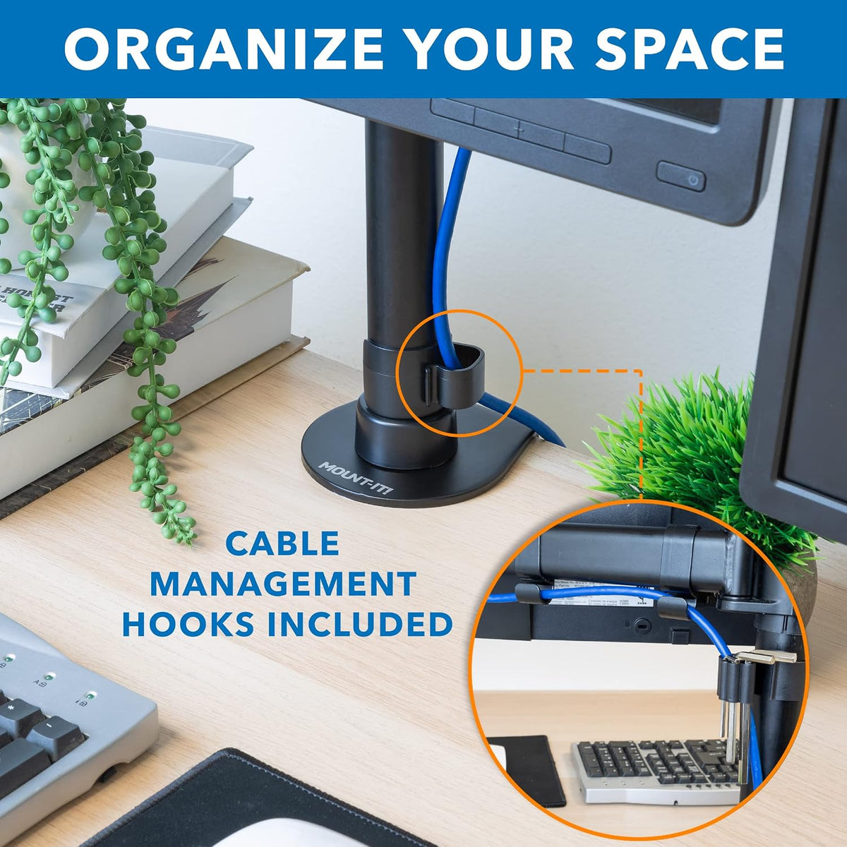 Mount-It! Triple Monitor Mount 3 Screen Desk Stand for LCD Computer Monitors ...