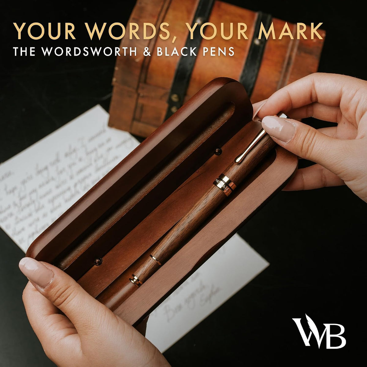 Wordsworth & Black Luxury Refillable Bamboo Wood Rollerball Pen for Writing
