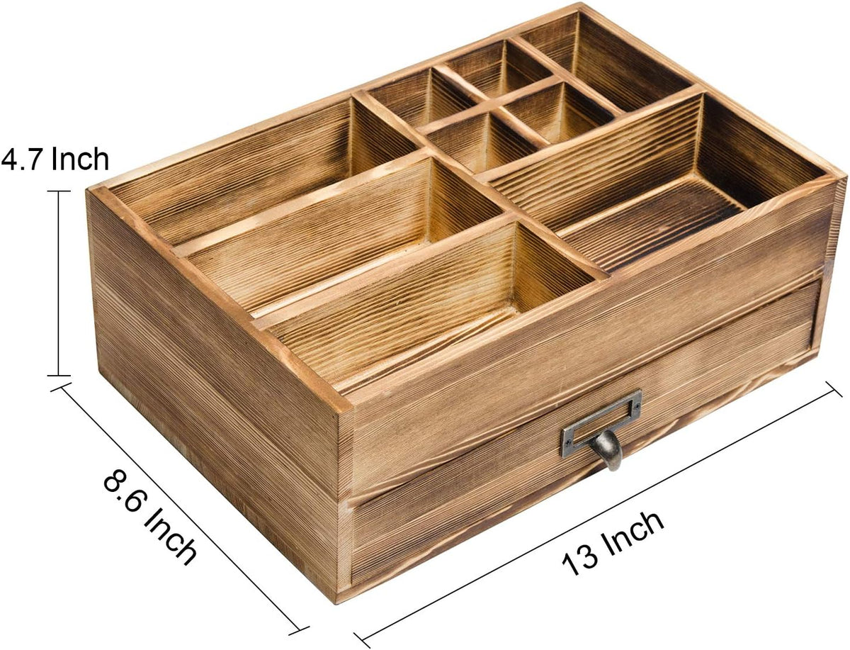 Rustic Wooden Organizer Cosmetic Storage Cabinet Makeup Display Box Office Su...