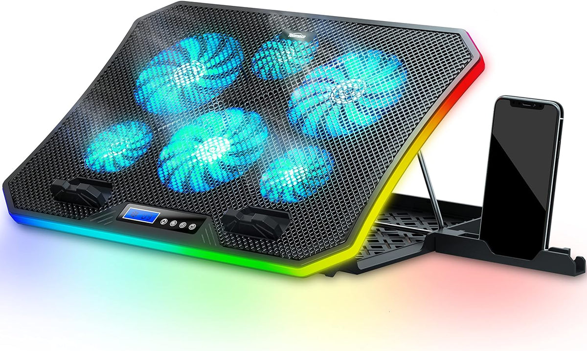 TopMate C12 Laptop Cooling Pad RGB Gaming Notebook Cooler for Desk/Lap Use
