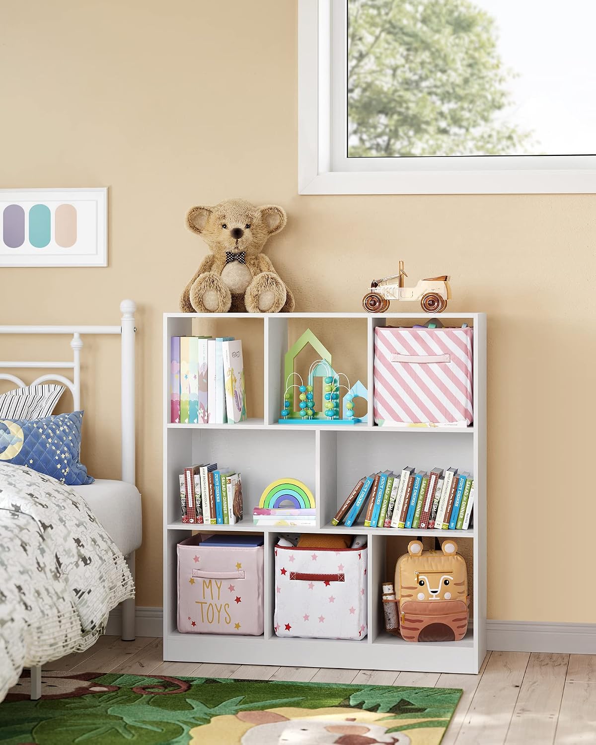 VASAGLE Bookshelf, 8 Cubes Storage Organizer, 35.4 x 11 x 39.4 Inches