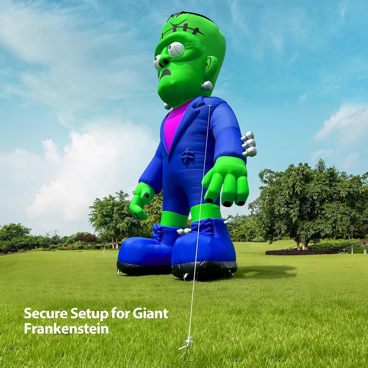 26' Giant Halloween Inflatable Frankenstein with Powerful Blower, Blow Up...