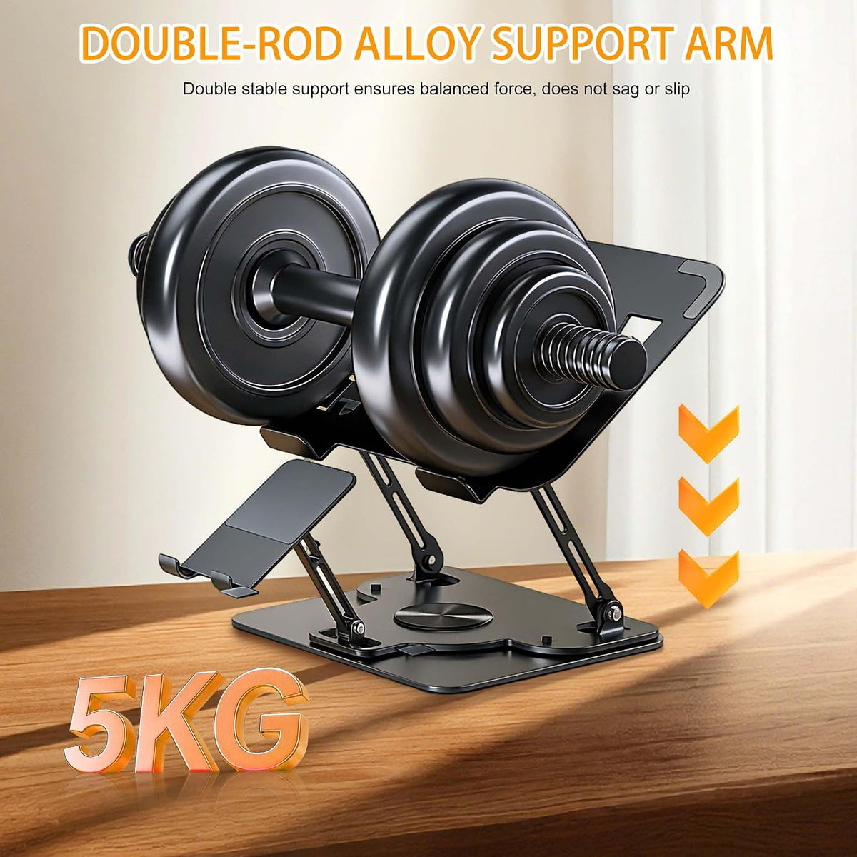 Laptop Stand with 360 Rotating Base,2-in-1 Computer Stand with Phone Holder